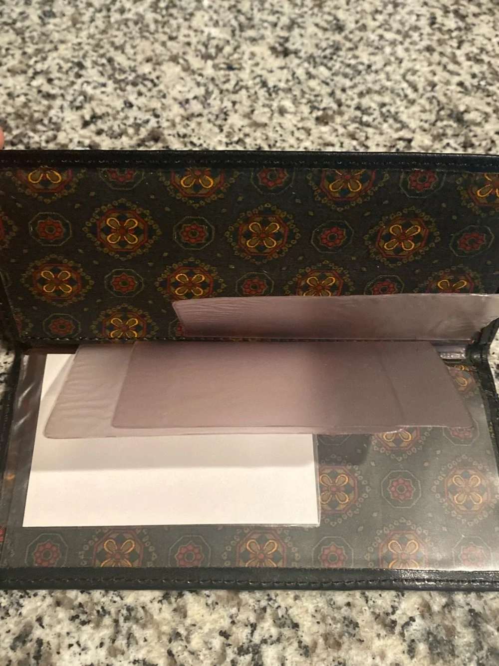 Vintage Y2K Bellerosa Black Leather checkbook/Wallet with Embossed Crest